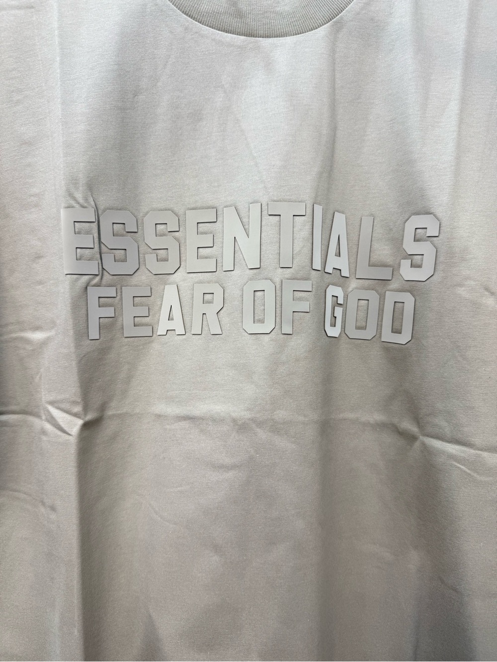 Fear of God Essentials tan Crewneck Logo T-Shirt - Picture 2 of 8